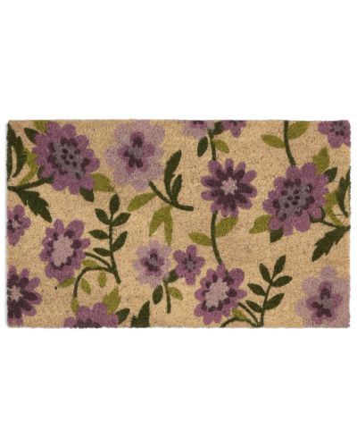 Ruco print Flowers purple – dørmatte i kokos