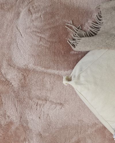 Cozy dusty pink – maskinvevd teppe