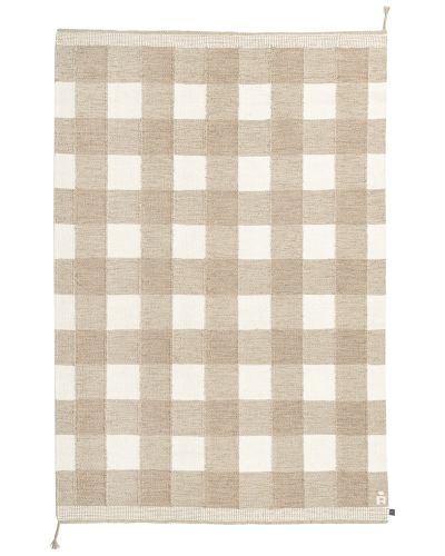 Gripsholm beige – håndvevd ullteppe