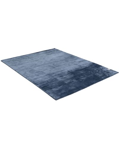 Velvet tencel twilight blue - håndvevet teppe med lugg